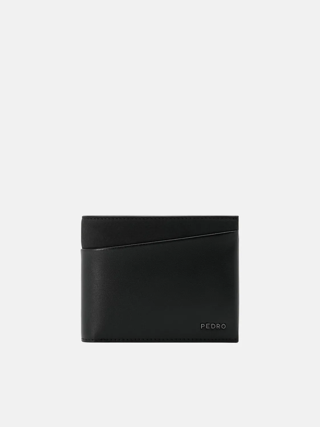 Nubuck Leather Bi-Fold Coin Wallet - Black