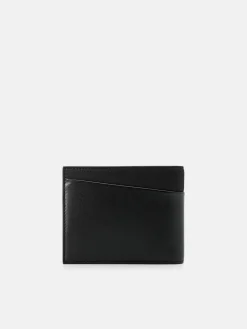 Nubuck Leather Bi-Fold Coin Wallet - Black