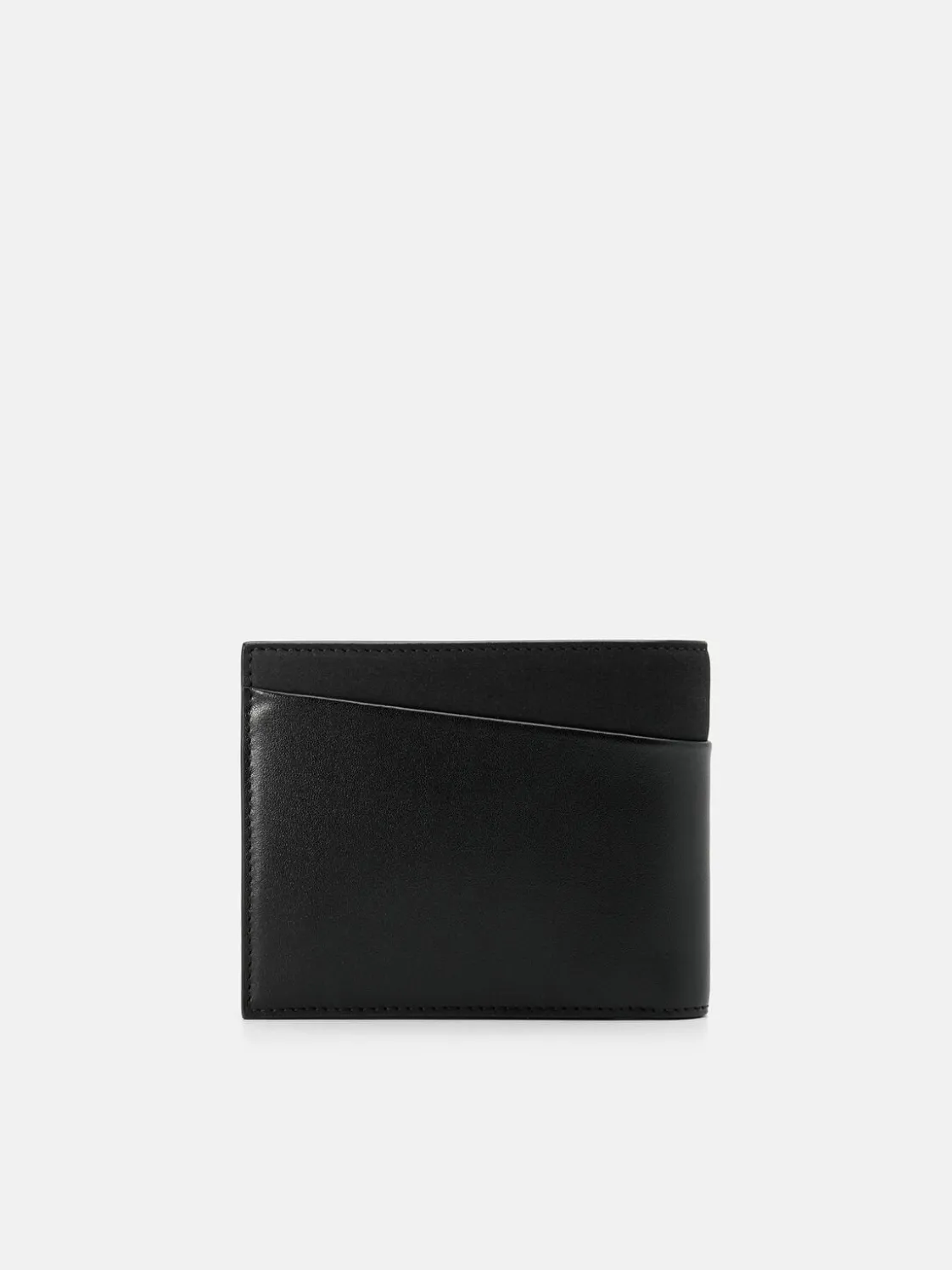 Nubuck Leather Bi-Fold Coin Wallet - Black