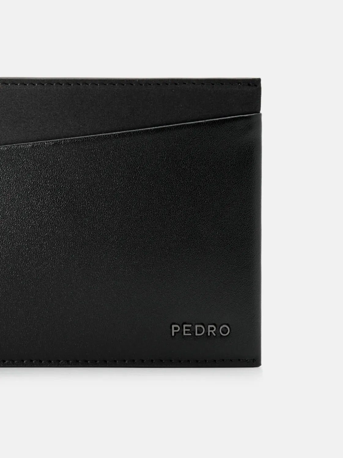 Nubuck Leather Bi-Fold Coin Wallet - Black