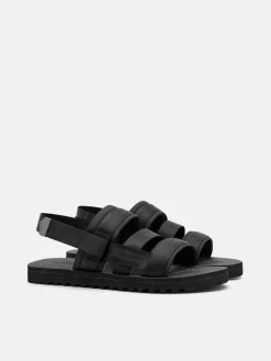 Nylon Backstrap Sandals - Black