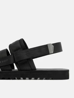 Nylon Backstrap Sandals - Black
