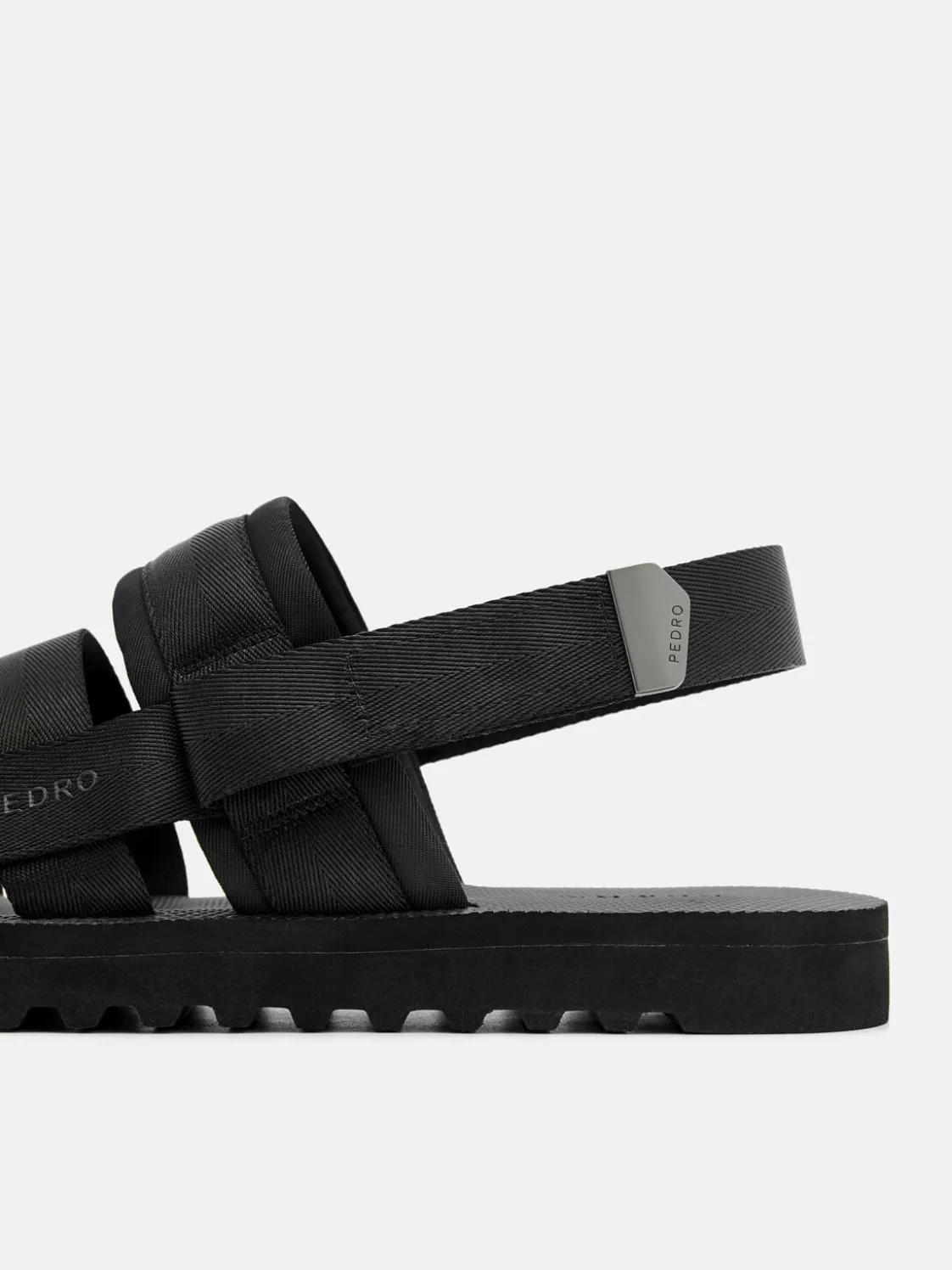 Nylon Backstrap Sandals - Black