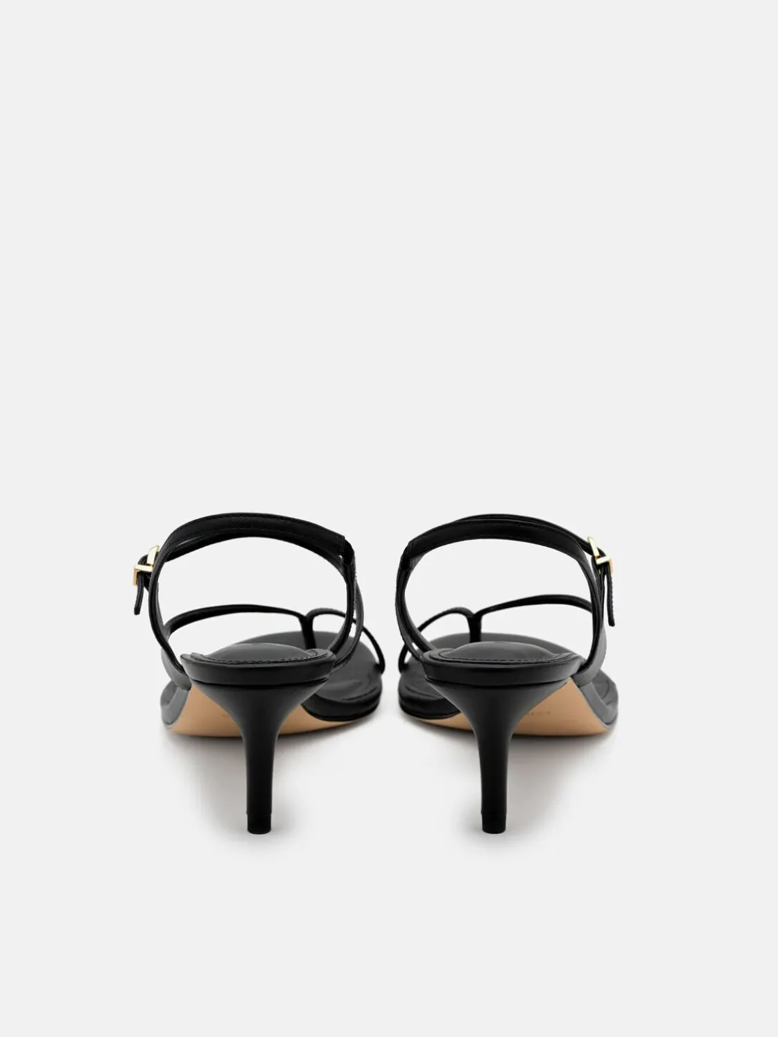 Oblique Leather Heel Sandals - Black