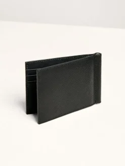 Oliver Leather Bi-Fold Money Clip Cardholder - Black