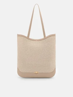 Oversized Tote Bag - Chalk Raffia