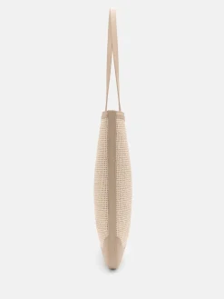 Oversized Tote Bag - Chalk Raffia