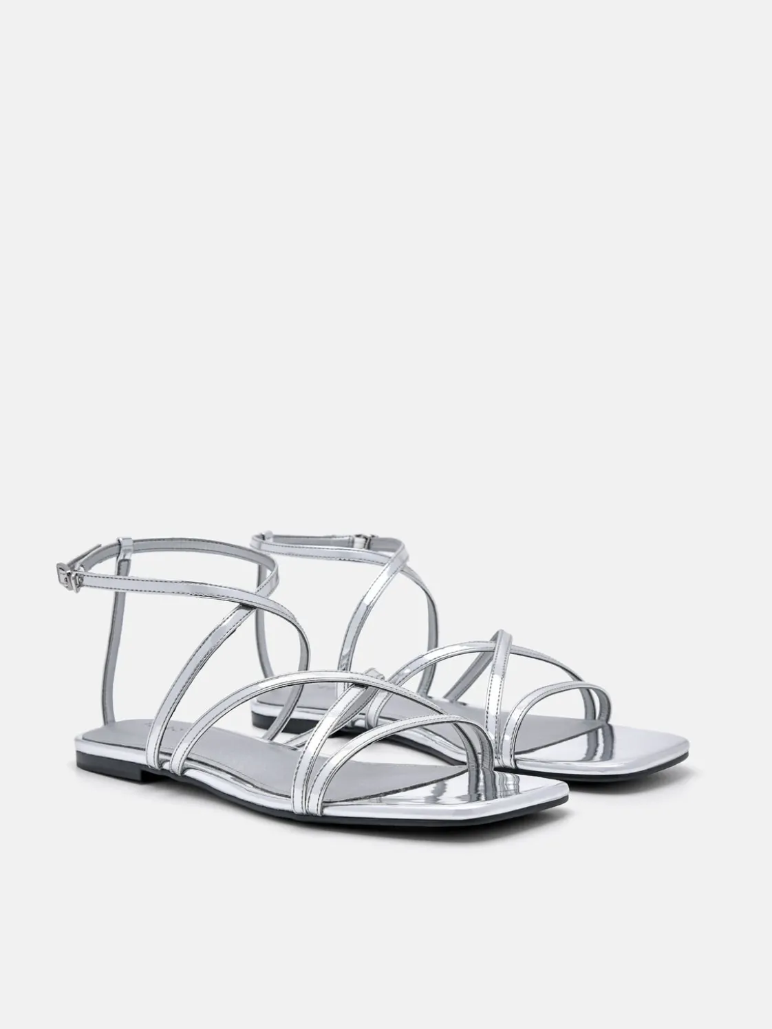 Pallas Ankle Strap Sandals - Silver