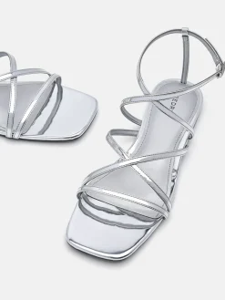 Pallas Ankle Strap Sandals - Silver
