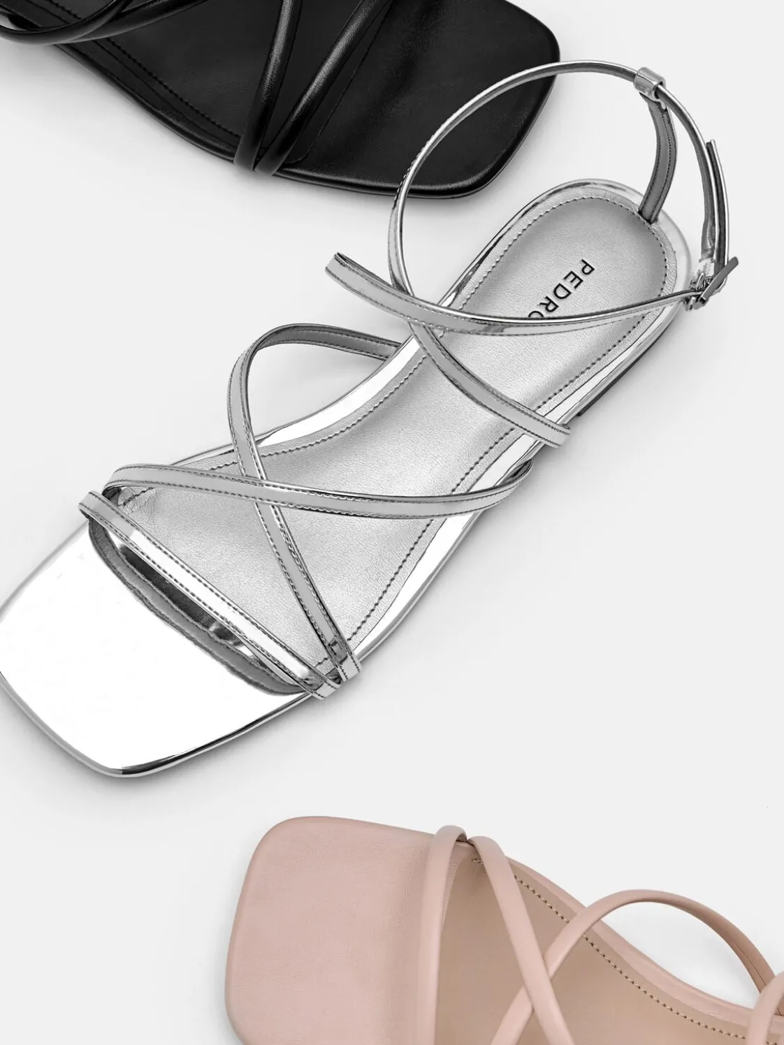 Pallas Ankle Strap Sandals - Silver