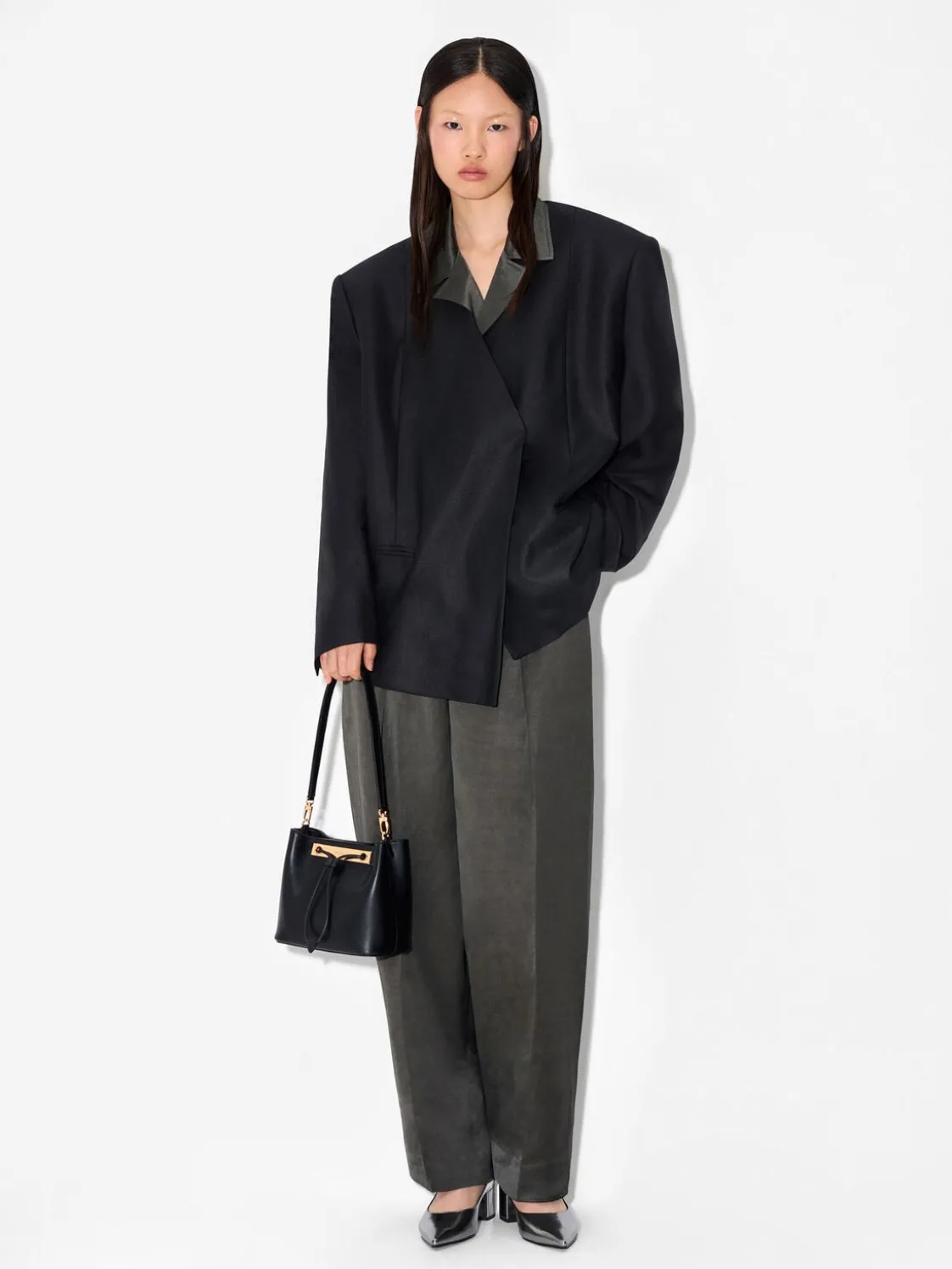 Panelled Bucket Bag - Black