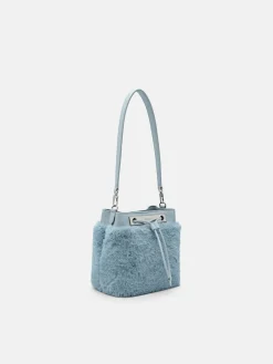 Panelled Bucket Bag - Light Blue