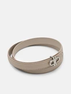 PEDRO Leather Tang Belt - Light Taupe Tumble