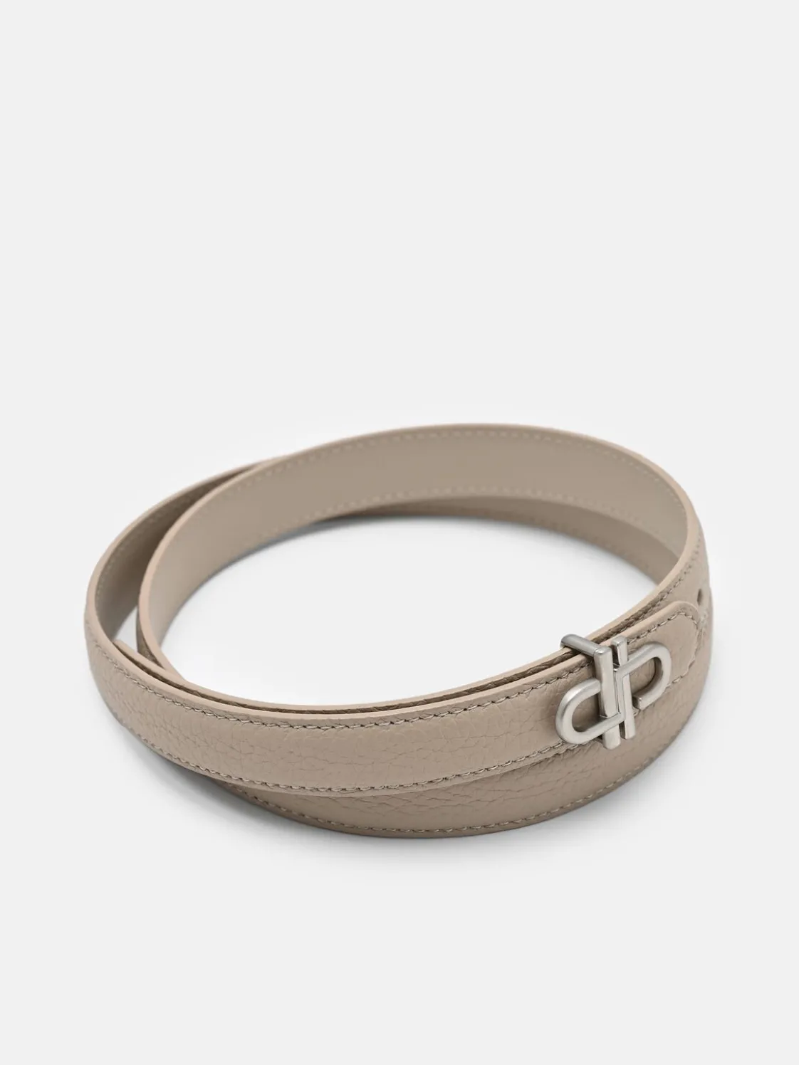 PEDRO Leather Tang Belt - Light Taupe Tumble