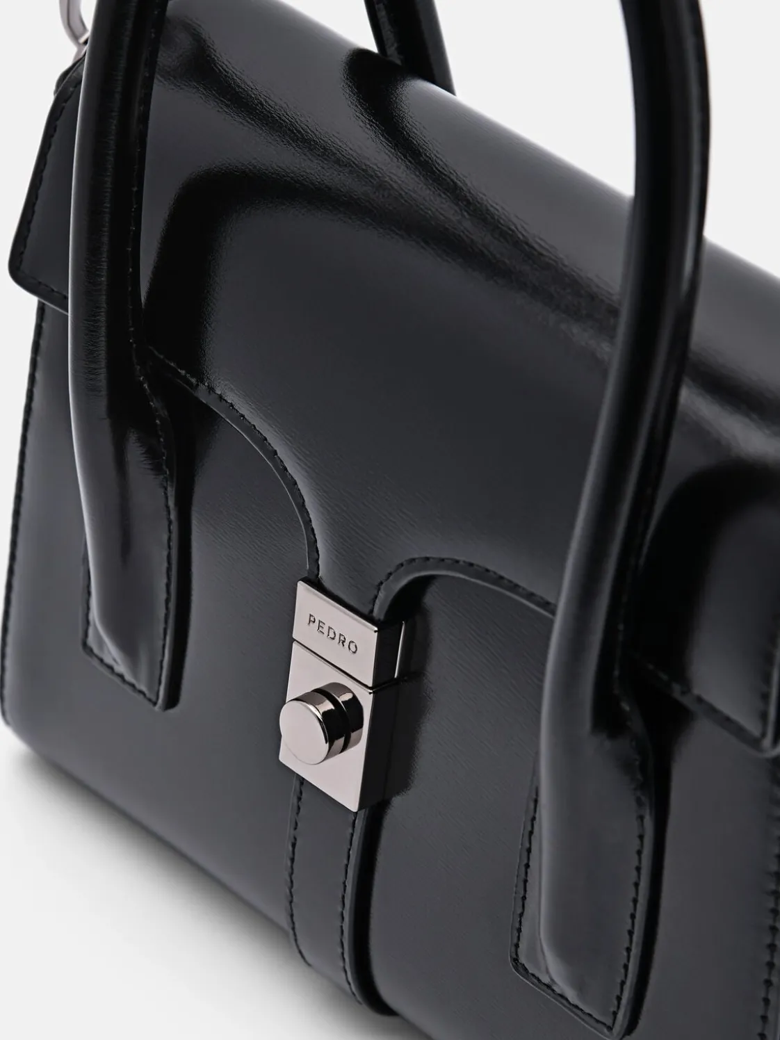 PEDRO Studio Farida Leather Compact Handbag - Black