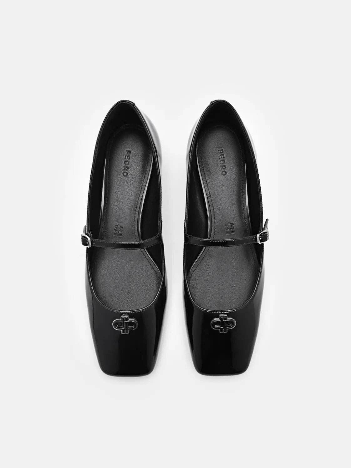PEDRO Studio Leather Mary Jane Flats - Black