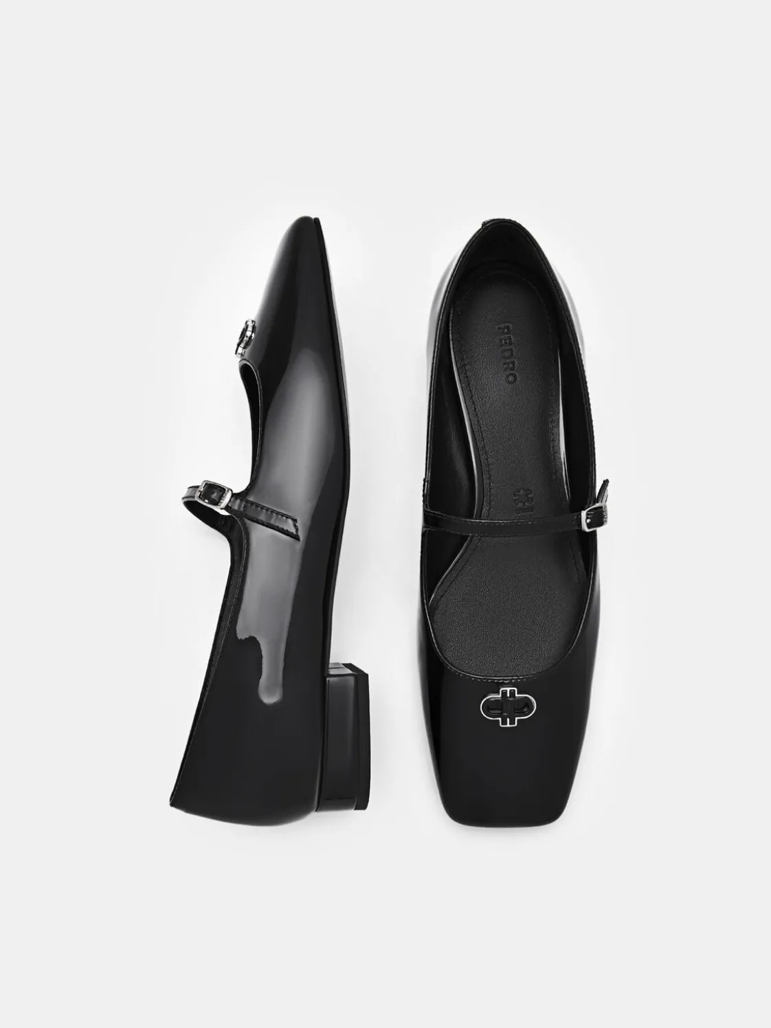 PEDRO Studio Leather Mary Jane Flats - Black
