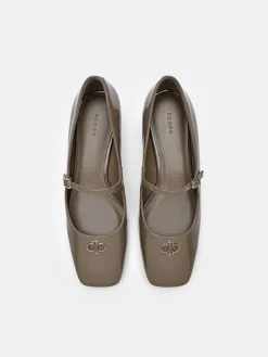 PEDRO Studio Leather Mary Jane Flats - Taupe
