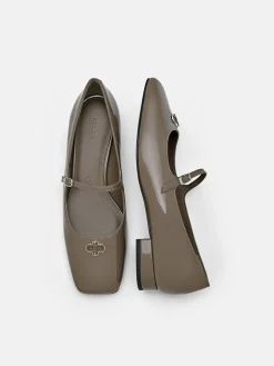 PEDRO Studio Leather Mary Jane Flats - Taupe