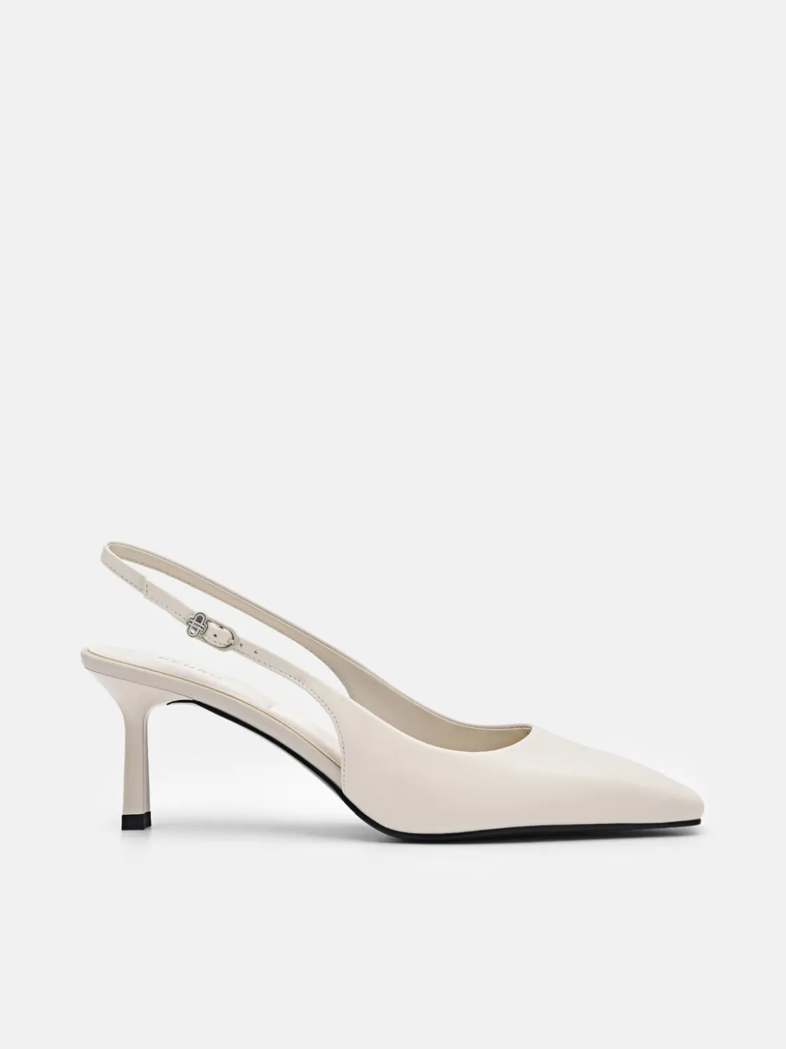 PEDRO Studio Leather Slingback Pumps - Chalk