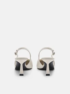 PEDRO Studio Leather Slingback Pumps - Chalk