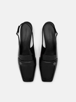 PEDRO Studio Leather Slingback Pumps - Black