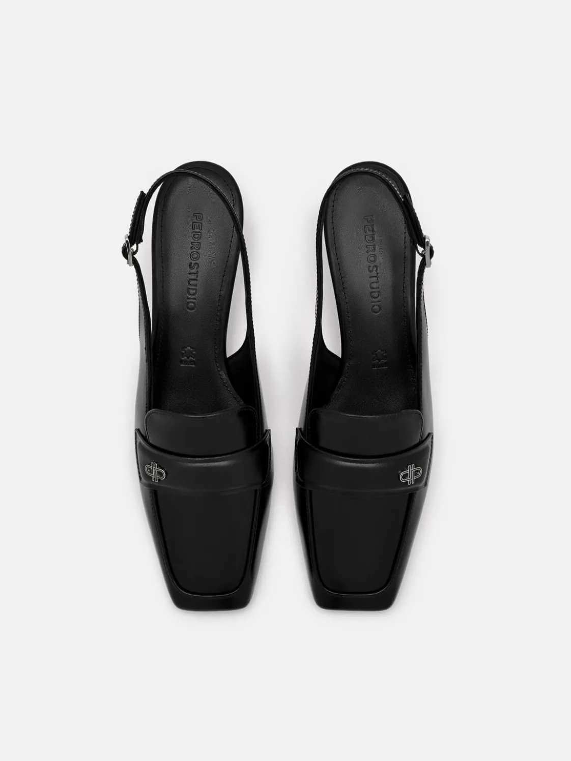 PEDRO Studio Leather Slingback Pumps - Black