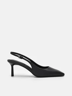 PEDRO Studio Leather Slingback Pumps - Black