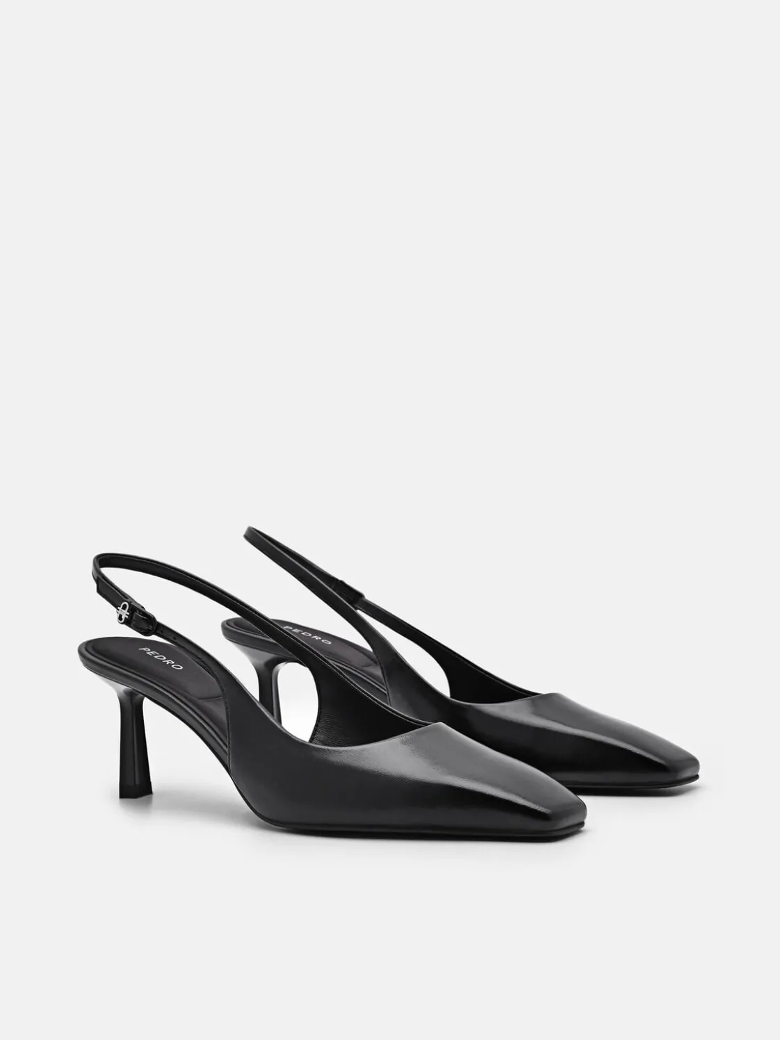 PEDRO Studio Leather Slingback Pumps - Black