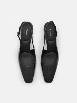 PEDRO Studio Leather Slingback Pumps - Black