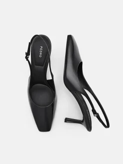 PEDRO Studio Leather Slingback Pumps - Black