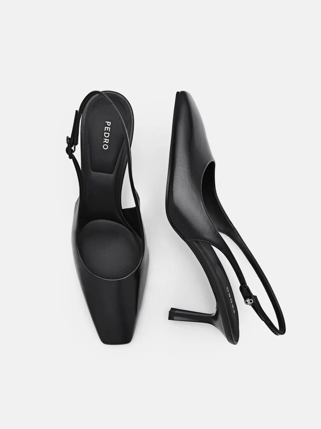PEDRO Studio Leather Slingback Pumps - Black