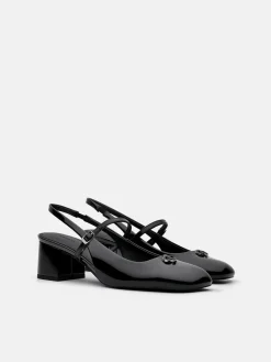 PEDRO Studio Patent Leather Slingback Pumps - Black