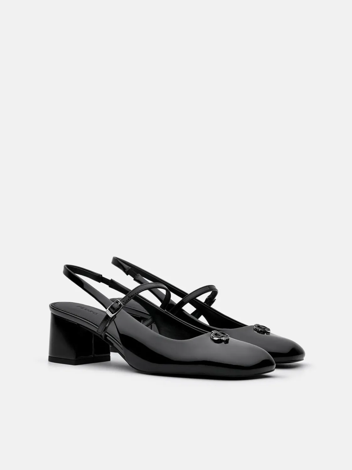 PEDRO Studio Patent Leather Slingback Pumps - Black