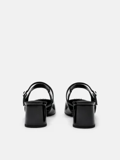 PEDRO Studio Patent Leather Slingback Pumps - Black