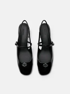 PEDRO Studio Patent Leather Slingback Pumps - Black