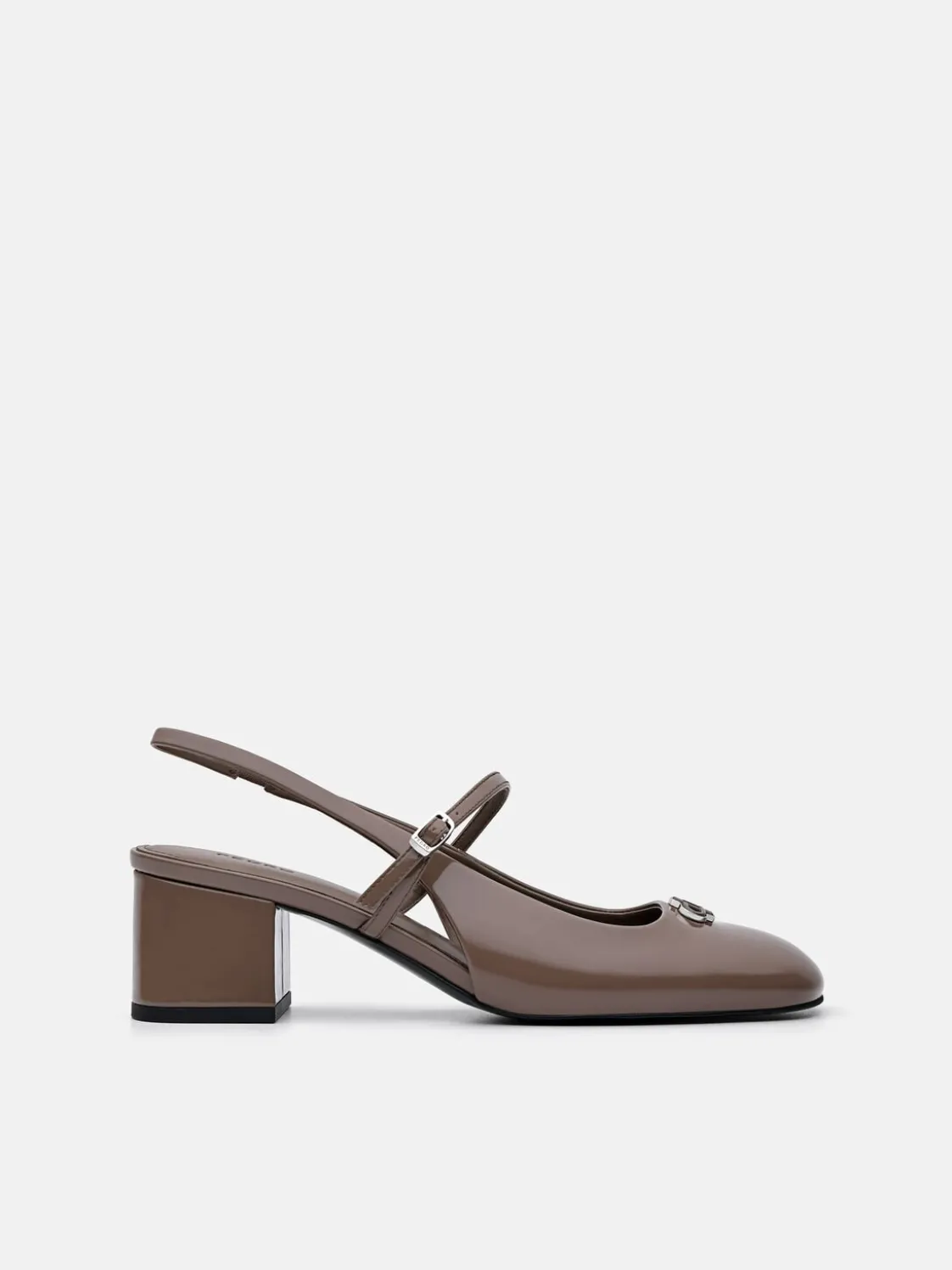 PEDRO Studio Patent Leather Slingback Pumps - Taupe