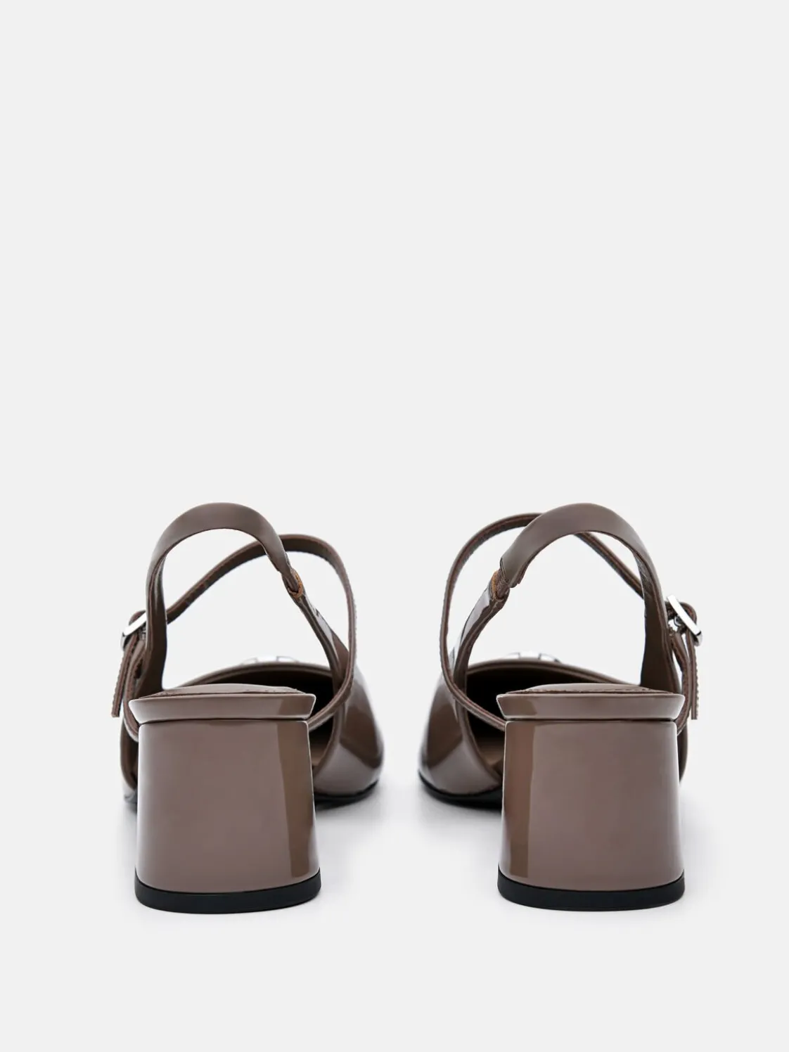 PEDRO Studio Patent Leather Slingback Pumps - Taupe