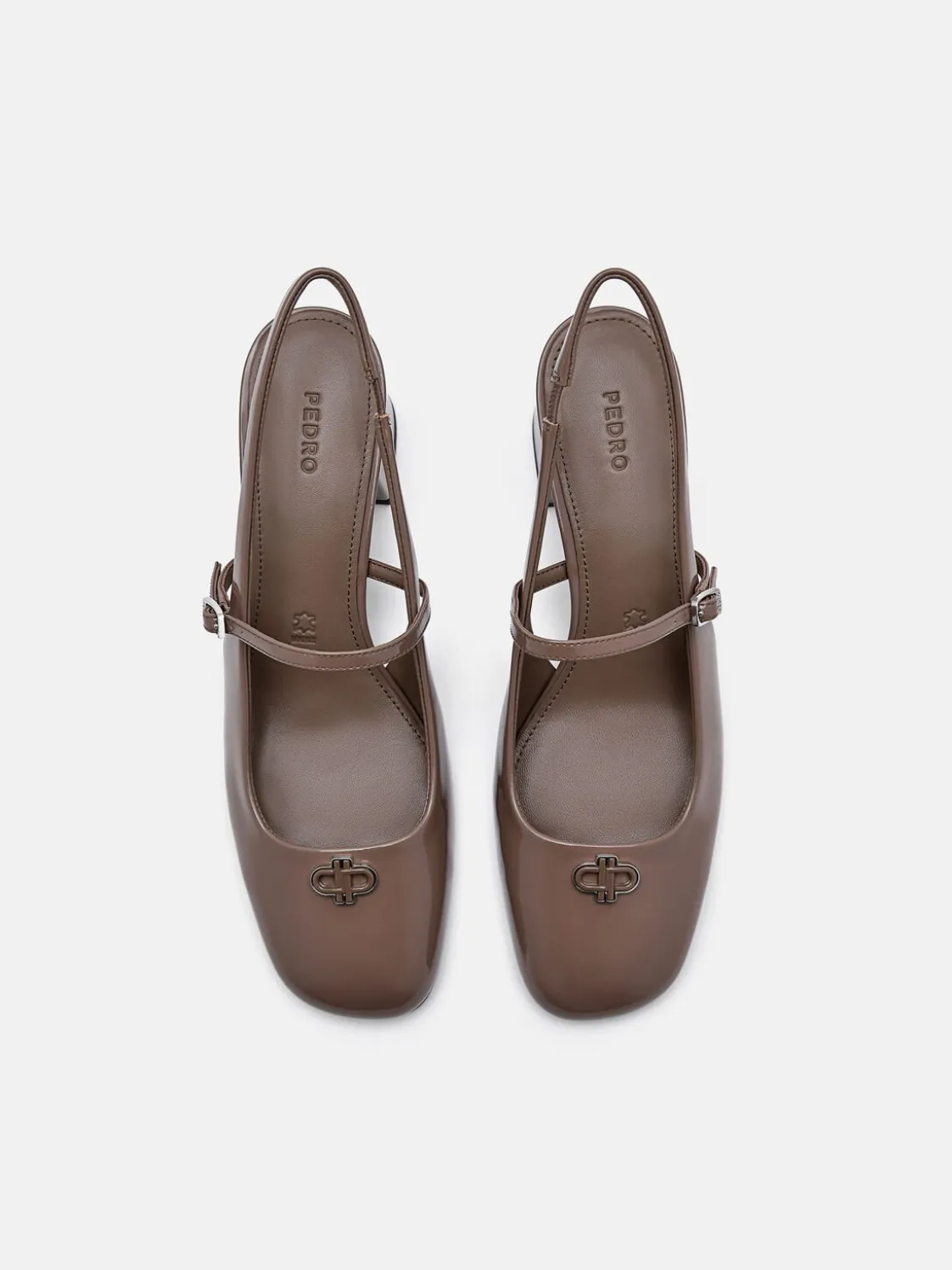 PEDRO Studio Patent Leather Slingback Pumps - Taupe