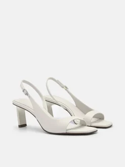 PEDRO Studio Simone Leather Heel Sandals - Chalk
