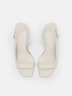 PEDRO Studio Simone Leather Heel Sandals - Chalk