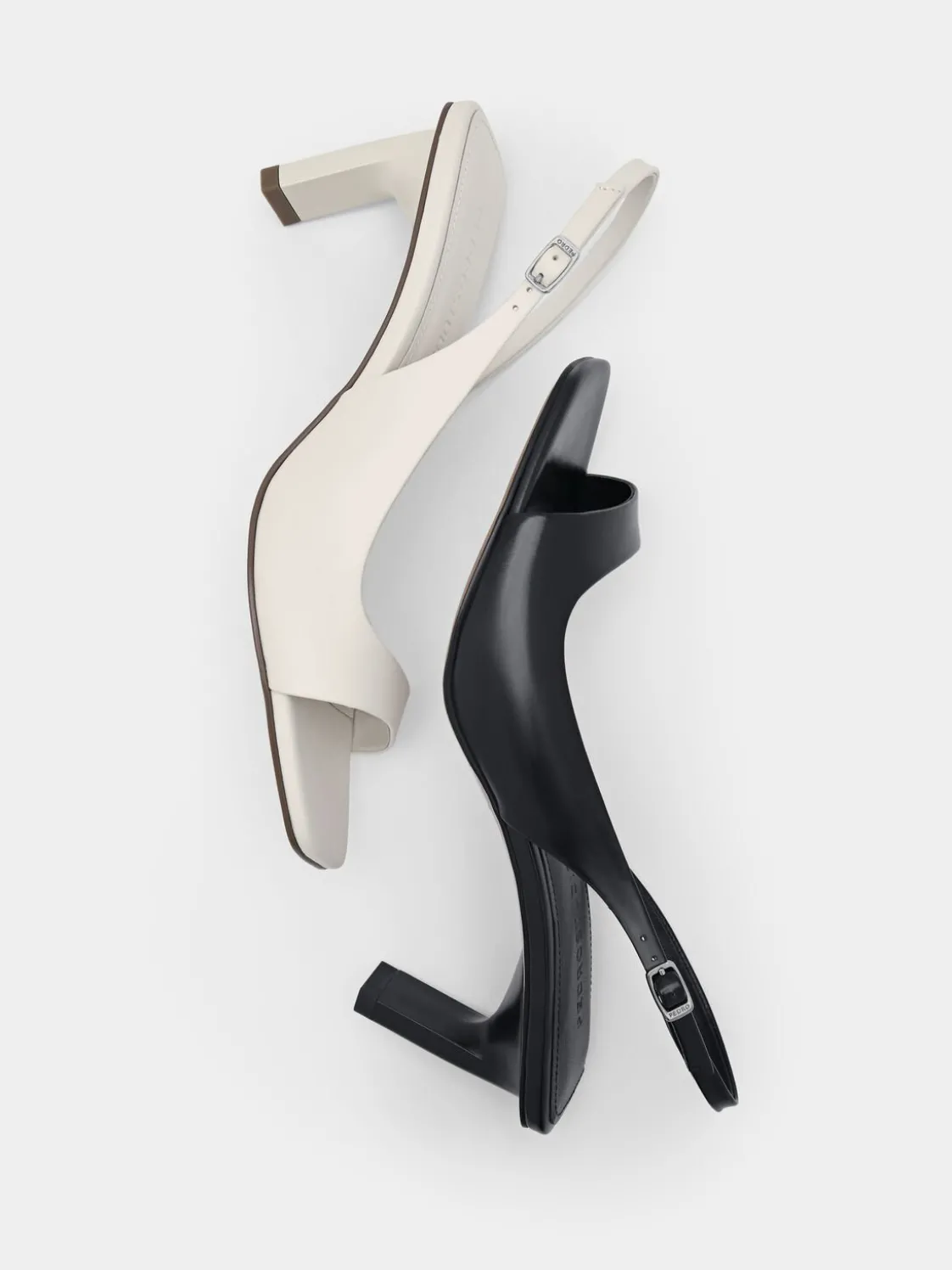 PEDRO Studio Simone Leather Heel Sandals - Chalk
