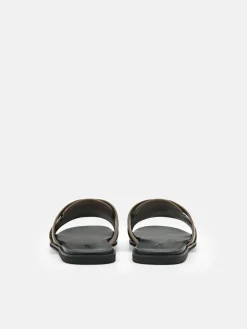 Penny Strap Slide Sandals - Dark Taupe