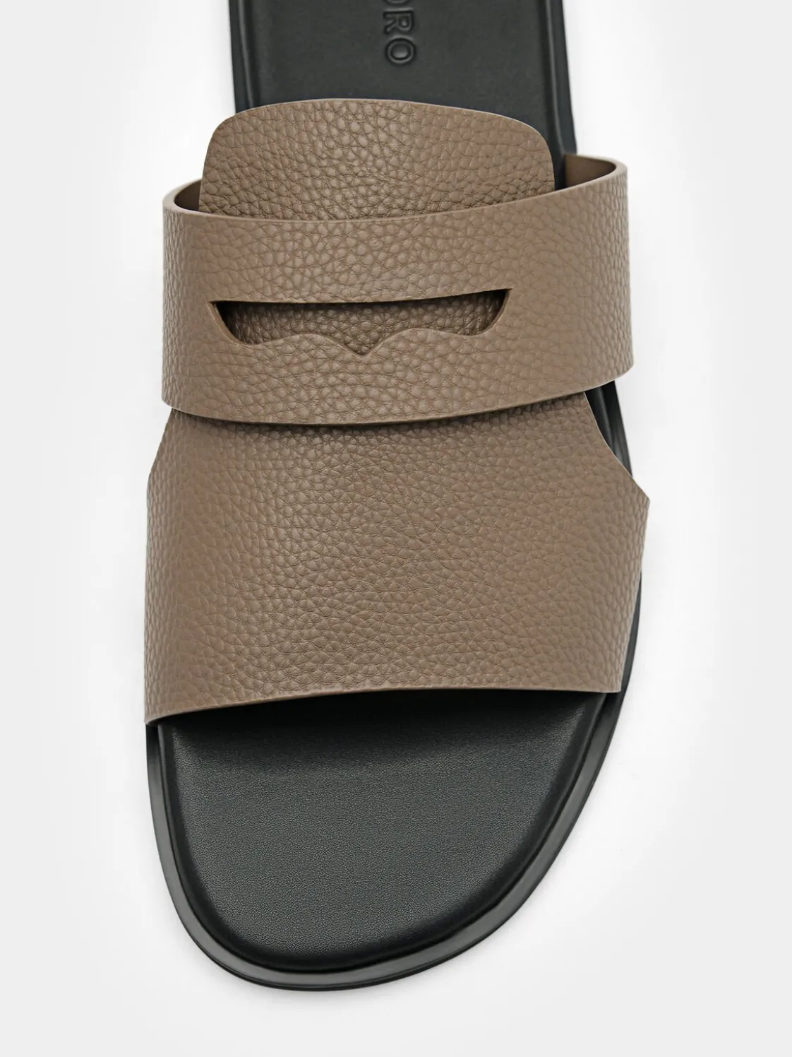 Penny Strap Slide Sandals - Dark Taupe