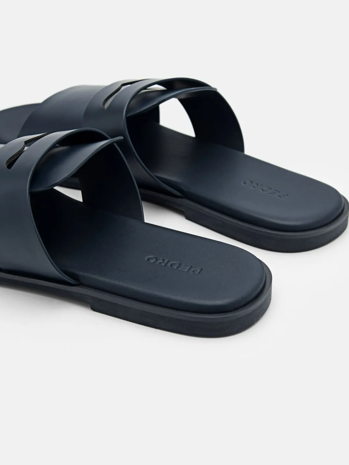 Penny Strap Slide Sandals - Navy