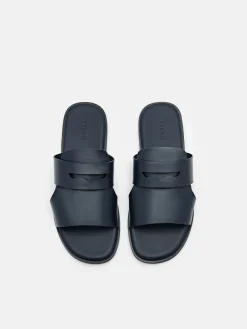 Penny Strap Slide Sandals - Navy