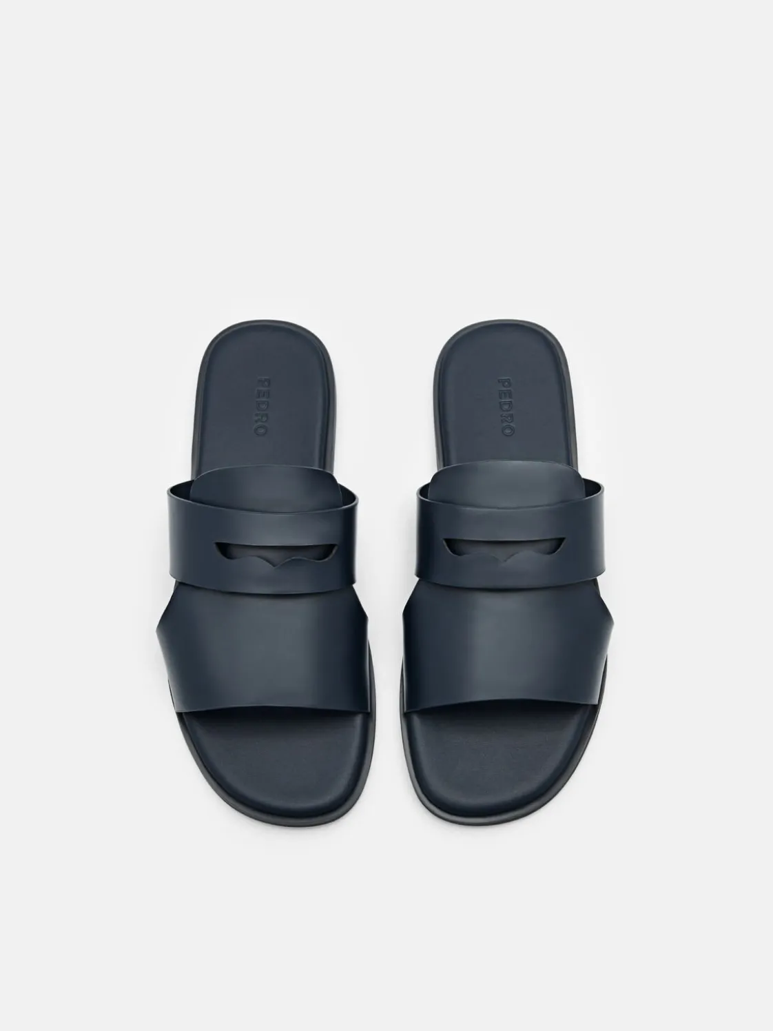 Penny Strap Slide Sandals - Navy