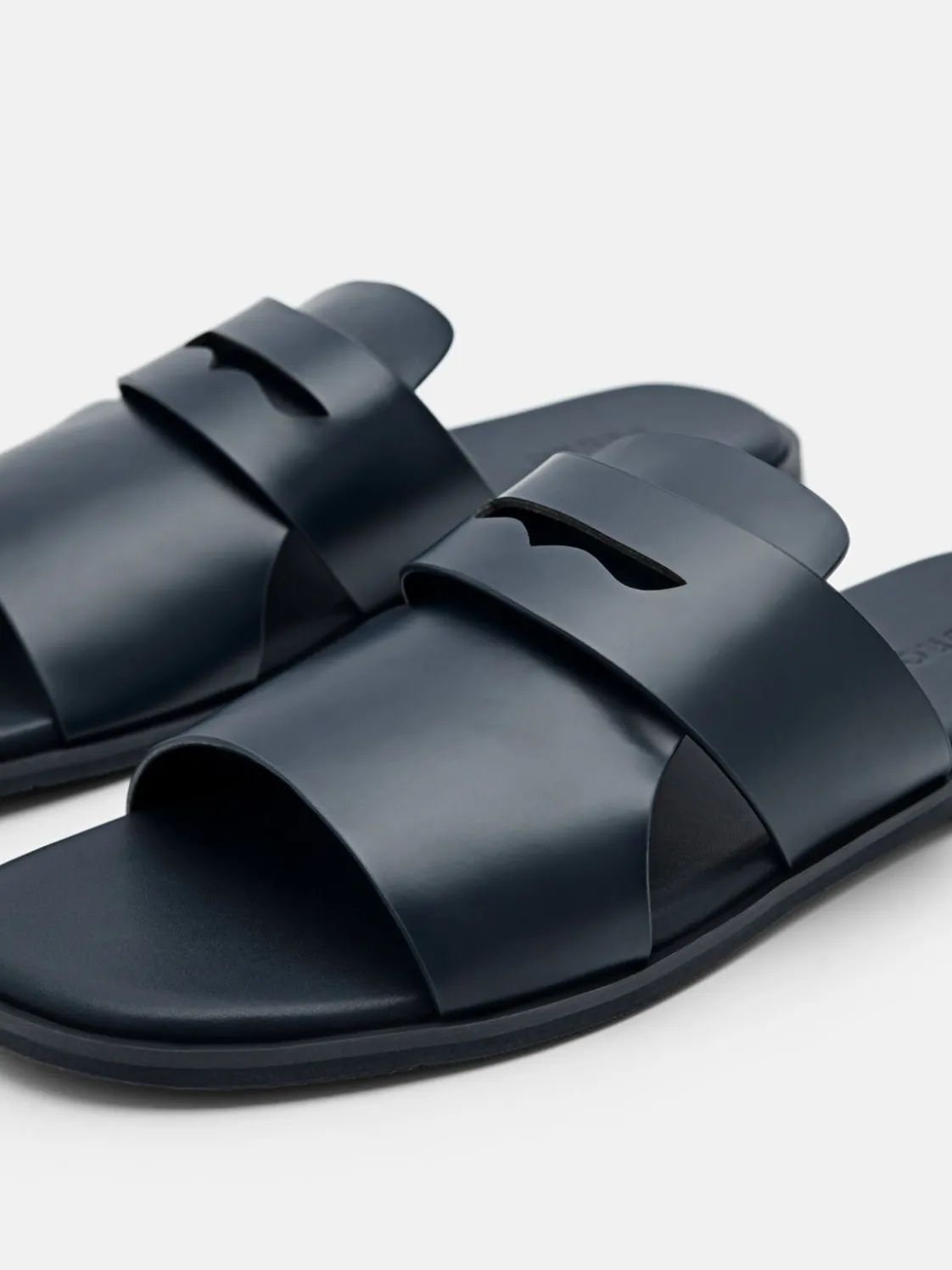 Penny Strap Slide Sandals - Navy