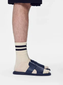 Penny Strap Slide Sandals - Navy
