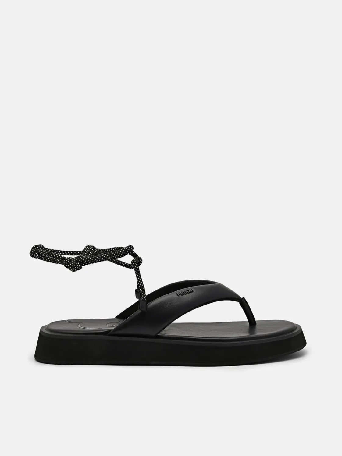 Platform Thong Sandals - Black